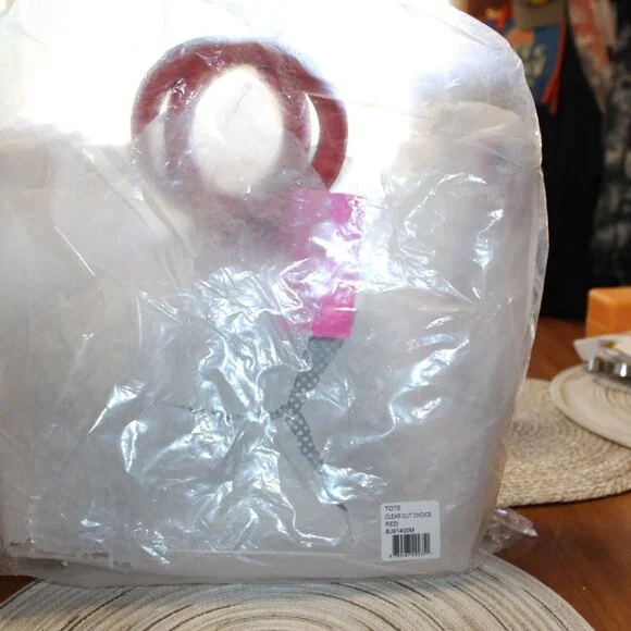 NWT Betsey Johnon Clear tote purse with polka dot pouch Retro /Pinup CUTE! Fun! - Picture 2 of 10